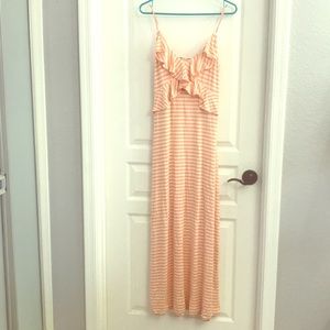 Peach and cream maxi dress